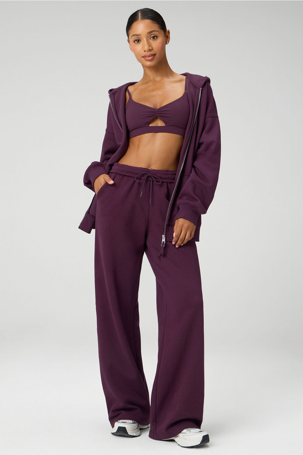 COZY FLEECE WIDE LEG SWEATPANT-SHORT