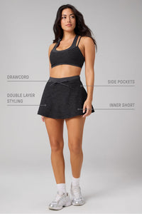 HEATHERFLEX HIGH-WAISTED MINI SKIRT
