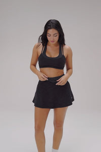 HEATHERFLEX HIGH-WAISTED MINI SKIRT