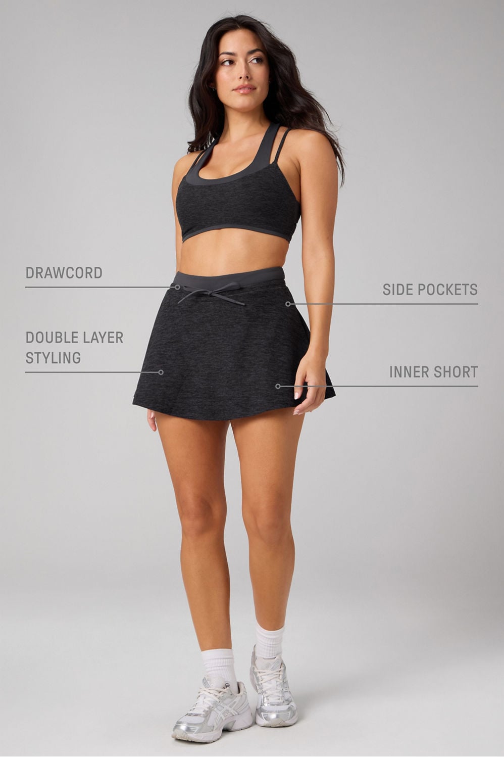 HEATHERFLEX HIGH-WAISTED MINI SKIRT