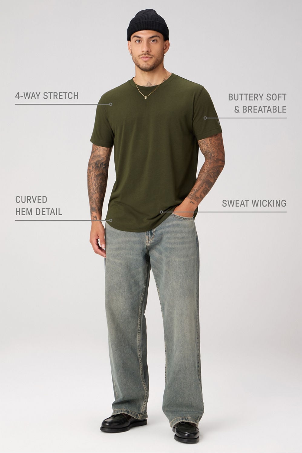 THE 24-7 TEE CURVED HEM