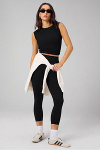 MODAL RIB SHORT-SLEEVE TOP