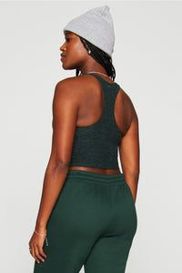 HEATHERFLEX ANYWHERE CROPPED BUILT-IN BRA TANK