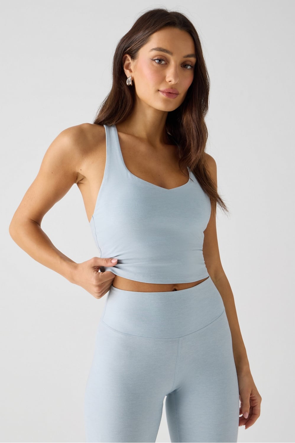 HEATHERFLEX ANYWHERE CROPPED BUILT-IN BRA TANK