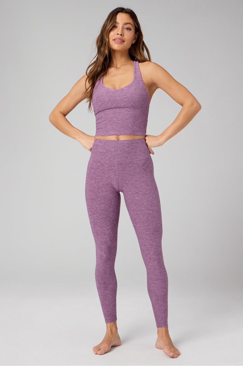HEATHERFLEX ANYWHERE CROPPED BUILT-IN BRA TANK