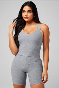 HEATHERFLEX ANYWHERE CROPPED BUILT-IN BRA TANK