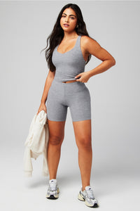 HEATHERFLEX ANYWHERE CROPPED BUILT-IN BRA TANK