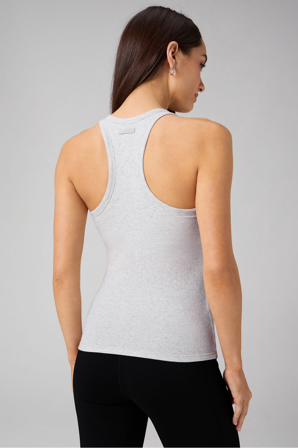 MODAL RIB HIGH NECK BUILT-IN BRA TANK