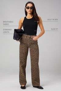 MODAL RIB HIGH NECK BUILT-IN BRA TANK