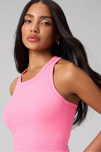MODAL RIB HIGH NECK BUILT-IN BRA TANK