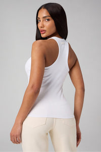 MODAL RIB HIGH NECK BUILT-IN BRA TANK