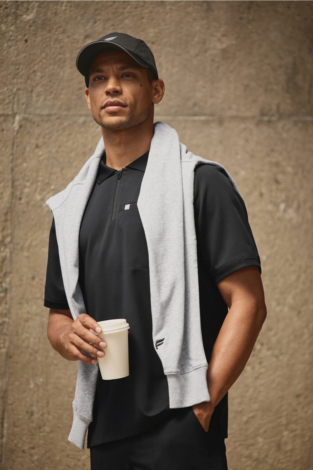 ALL-DAY SCRUB ZIP POLO
