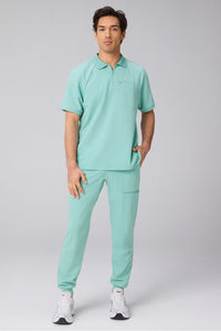 ALL-DAY SCRUB ZIP POLO