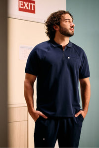 ALL-DAY SCRUB ZIP POLO