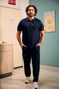 ALL-DAY SCRUB ZIP POLO