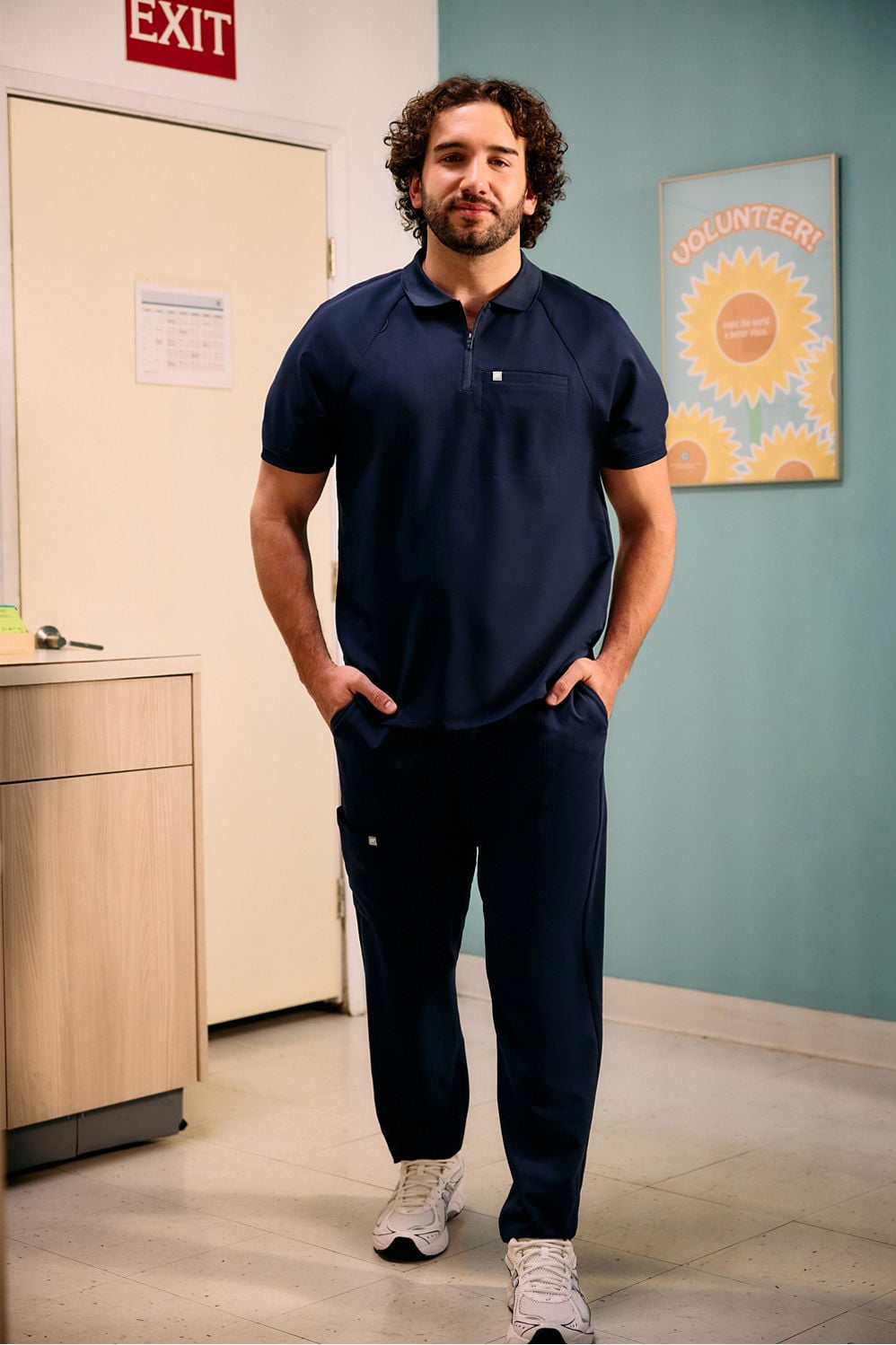 ALL-DAY SCRUB ZIP POLO